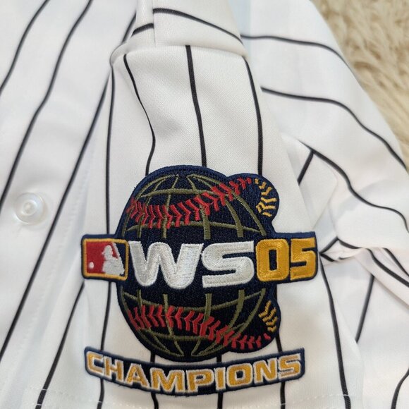 Majestic Vintage Chicago White Sox Pinstripe Baseball Button Down Jersey size M - Picture 5 of 10